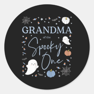 Oma van de Spooky One First Birthday Boy 1st H Ronde Sticker