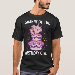 Oma van de verjaardag Axolotl verjaardag meisje T-shirt