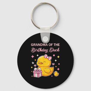 Oma van de verjaardag eend kerst anime feest sleutelhanger