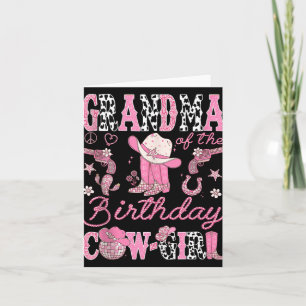 Oma van de verjaardag Koe-meisje roze Rodeo Wester Kaart