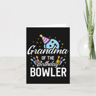 Oma van de verjaardagsbowler bowling party match kaart