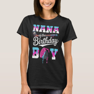 Oma van de verjaardagsjongen hockey ijs druppel fa t-shirt