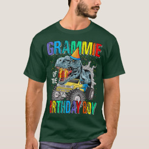 Oma van de verjaardagsjongen Monstertruck Dinosaur T-shirt