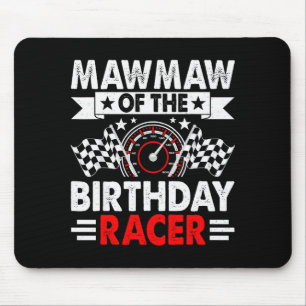 Oma van de verjaardagsracer race auto feest famili muismat