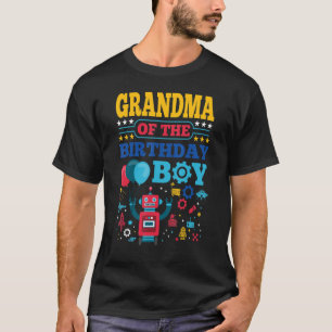 Oma van de verjaardagsrobot jongen bijpassende fam t-shirt