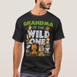 Oma van de wilde dierentuin Birthday Woodland Anim T-shirt