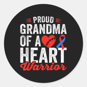 Oma van een hartkrijger CHD congenitale hart AW Ronde Sticker