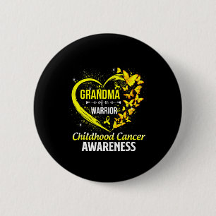 Oma van een krijger bewustzijn van kanker bij kind ronde button 5,7 cm