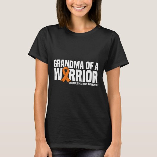 Oma van een krijger MS Multiple Sclerosis Awarene T-shirt (Voorkant)