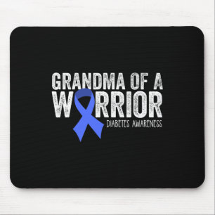 Oma van een Warrior T1D Diabetische Blauwe Boolsto Muismat