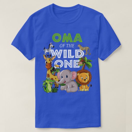 Oma van het Wilde One Zoo Birthday Safari Oerwoud  T-shirt (Design voorkant)