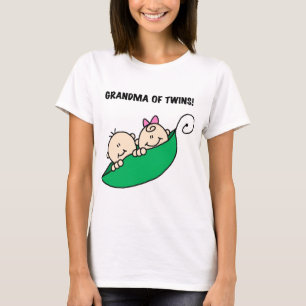 Oma van tweeling erwten in een Pod Tshirts en gesc