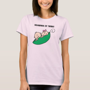 Oma van tweeling erwten in een Pod Tshirts en gesc