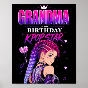 Oma van verjaardag Kpop ster meisjes Koreaanse Pop Poster