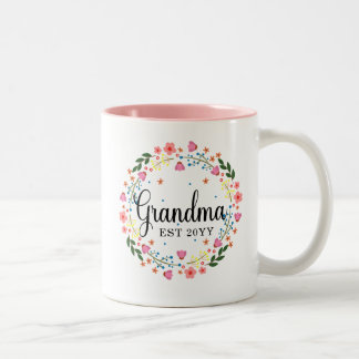 Oma Vast grootma Gift Floral Two-Tone Tweekleurige Koffiemok