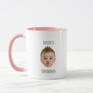 Oma verjaardag, baby gezicht Dady cadeau, aangepas Mok