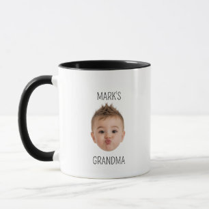 Oma verjaardag, baby gezicht Dady cadeau, aangepas Mok