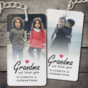 Oma we houden van je Script Custom 2-zijdige foto Sleutelhanger