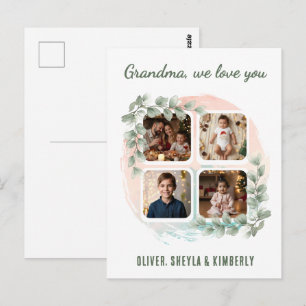 Oma we houden van jou 6 foto collage Eucalyptus Briefkaart