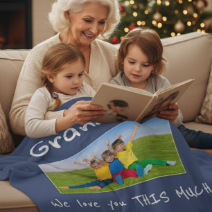 Oma We houden zoveel van je Foto Kerstcadeau Fleece Deken