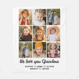 Oma We love you 9 fotocollage Fleece Deken