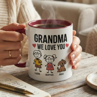 Oma We Love You Kids Illustratie Familie