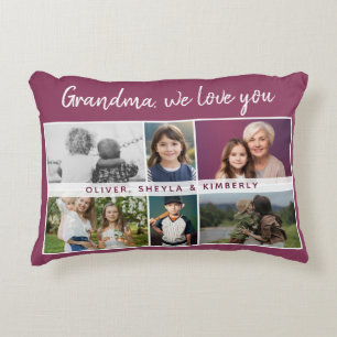 Oma we love you Kleinkinderen 6 Fotocollage Accent Kussen