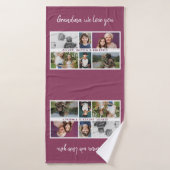 Oma we love you Kleinkinderen 6 Fotocollage Badhanddoek (Badhanddoek)