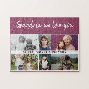 Oma we love you Kleinkinderen 6 Fotocollage Legpuzzel