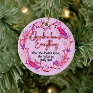 Oma weet alles keramisch ornament