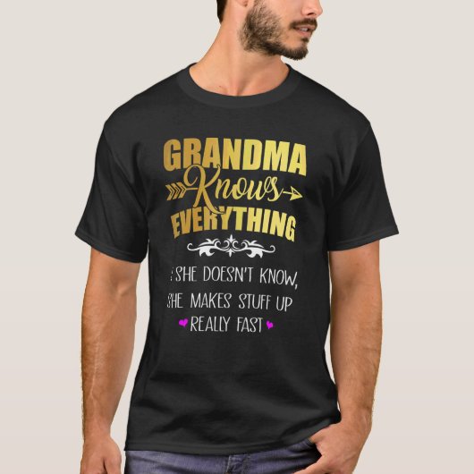  oma weet alles op Moederdag T-shirt (Voorkant)