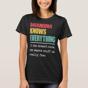 Oma weet alles trotse wereld grootste gras t-shirt