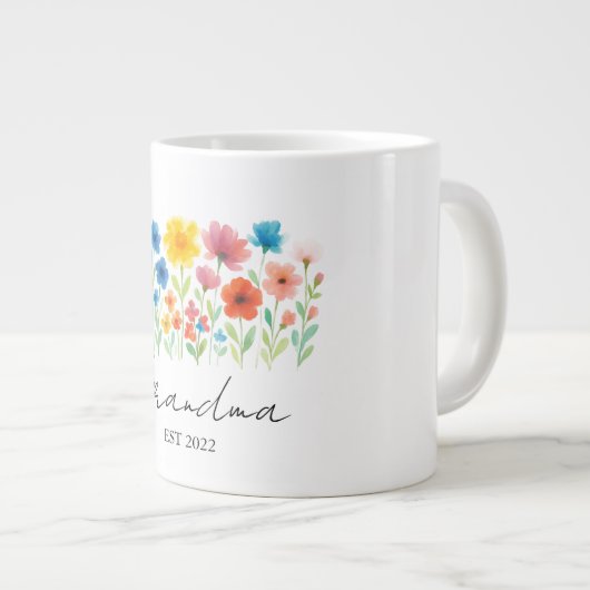 Oma Wildflower Mok | Aangepaste set. Year- (Voorkant rechts)