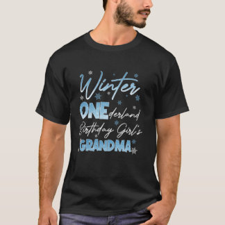 Oma Winter Onederland 1e verjaardag Sneeuwvlok F T-shirt