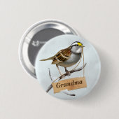 Oma Witte keelmus Ronde Button 5,7 Cm (Voorkant /achterkant)