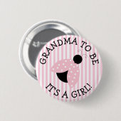 "Oma worden" Roze lieveheersbeestje baby shower ba Ronde Button 5,7 Cm (Voorkant /achterkant)