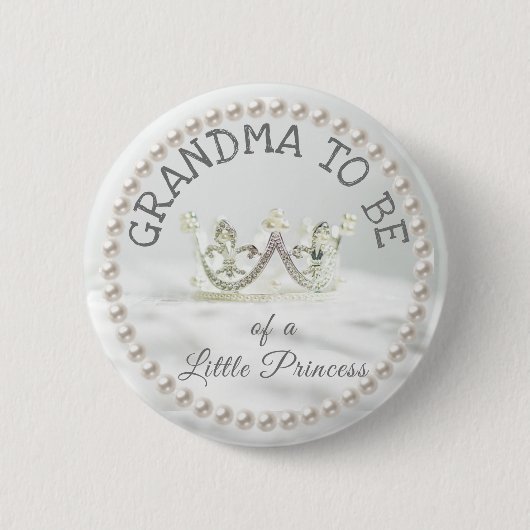 Oma wordt Baby shower Button Princess Themd (Voorkant)