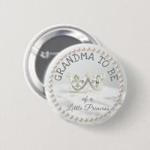 Oma wordt Baby shower Button Princess Themd (Voorkant /achterkant)
