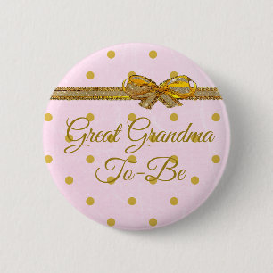 Oma wordt Baby shower roze en gouden Button