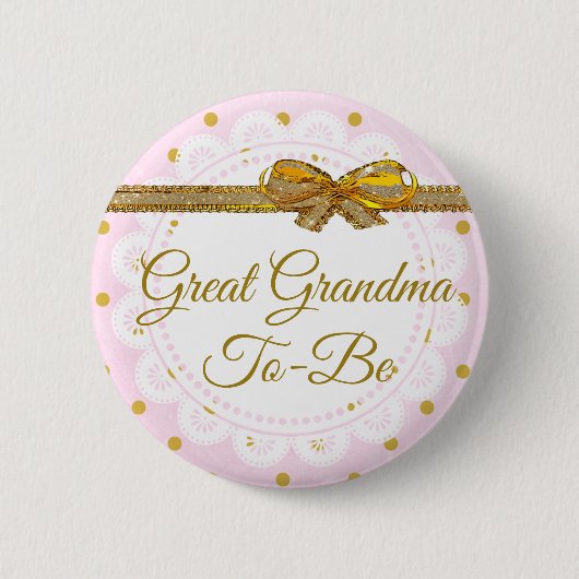 Oma wordt Baby shower roze en gouden Button (Voorkant)