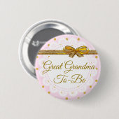 Oma wordt Baby shower roze en gouden Button (Voorkant /achterkant)