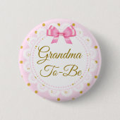 Oma wordt Baby shower roze en gouden Button (Voorkant)