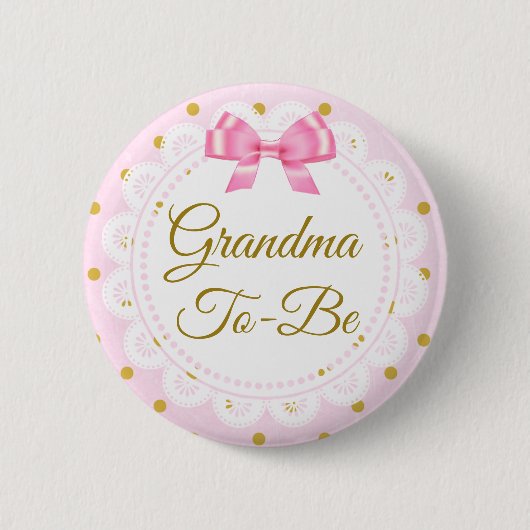 Oma wordt Baby shower roze en gouden Button (Voorkant)