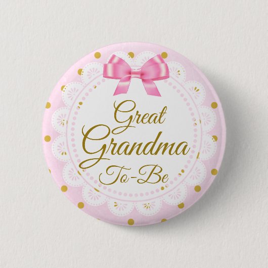 Oma wordt Baby shower roze en gouden Button (Voorkant)