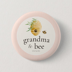 Oma Wordt Bij Pink Meisje Baby Shower Familie Spel Ronde Button 5,7 Cm