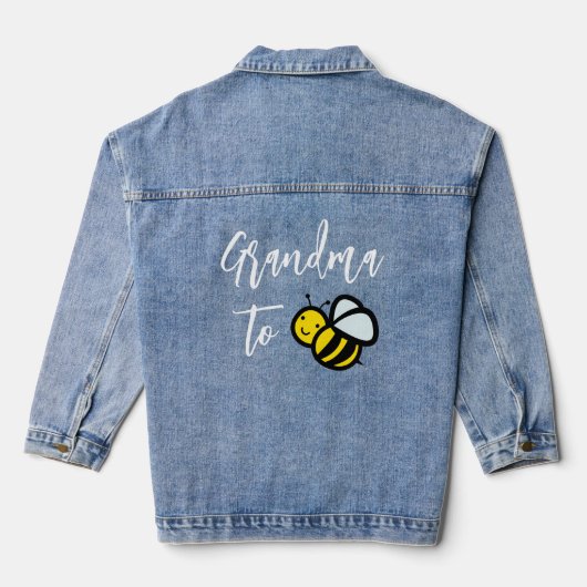 Oma wordt bijenbabyfeest bruiloft  denim jacket (Achterkant)