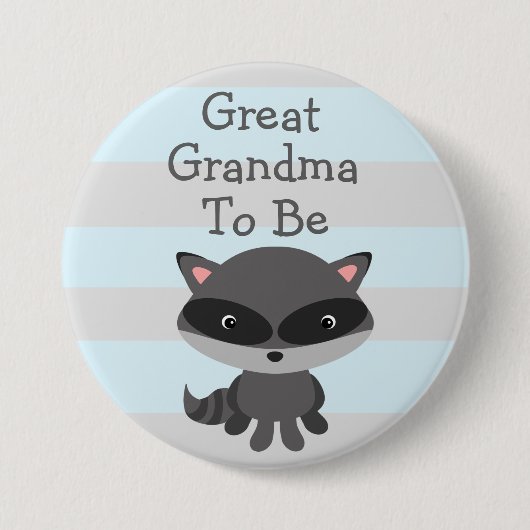 Oma wordt Button Raccoon Woodlands Thema (Voorkant)