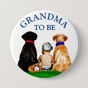Oma wordt het Baby shower van de Honkbal Theme Boy Ronde Button 7,6 Cm