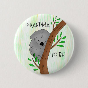 oma wordt Koala-Baby shower Ronde Button 5,7 Cm