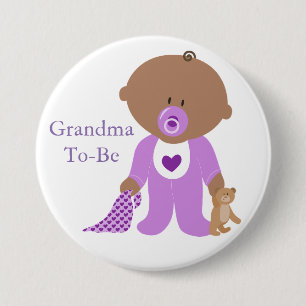 Oma Wordt Paarse Baby Knop Ronde Button 7,6 Cm